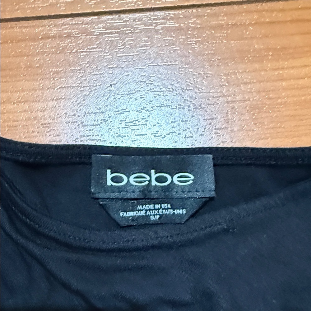 Bebe Black Asymmetrical Women's Blouse - Picture 2 of 6